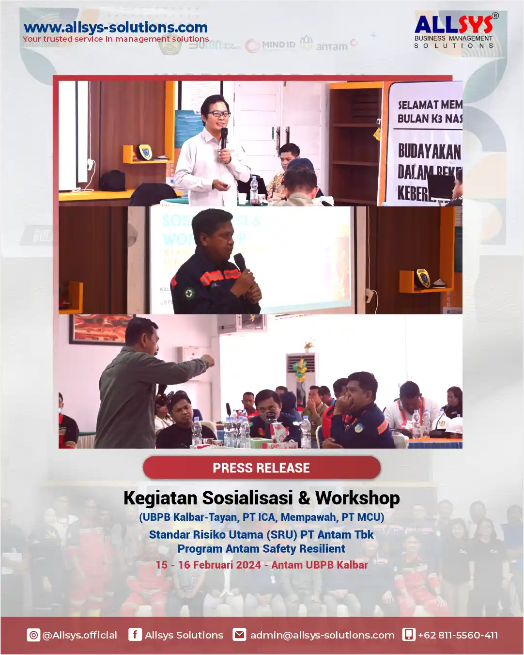 You are currently viewing Press Release Kegiatan Sosialisasi & Workshop Program Antam Safety Resilient (ASR)