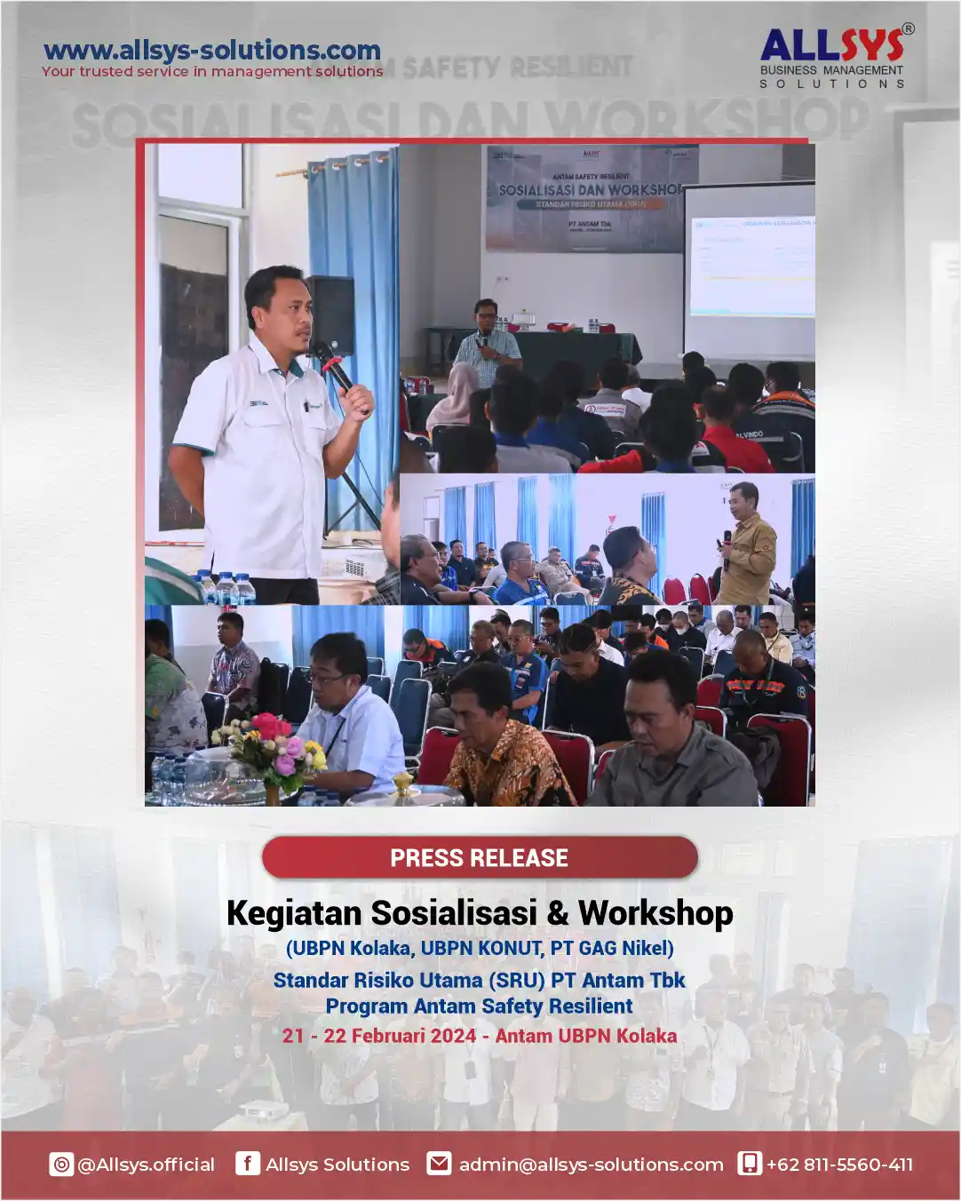 You are currently viewing Press Release Kegiatan Sosialisasi & Workshop Antam Safety Resilient