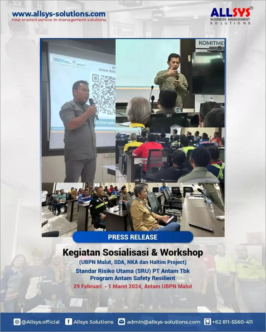Read more about the article Press Release Kegiatan Sosialisasi & Workshop Standar Risiko Utama