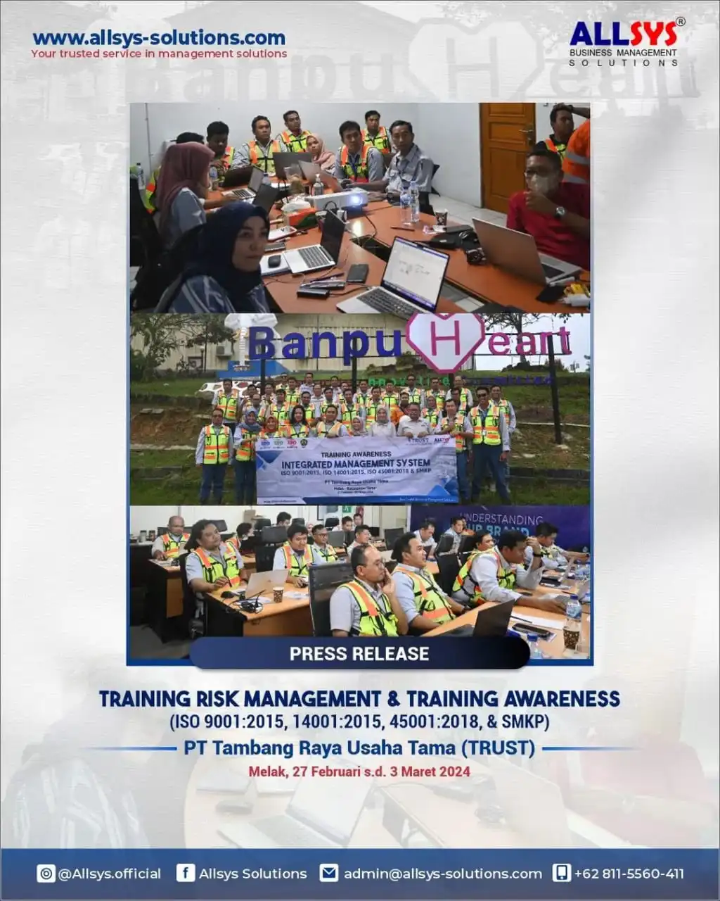 You are currently viewing Press Release Training Risk Management & Training Awareness PT Tambang Raya Usaha Tama